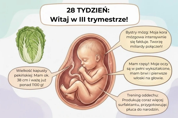 28 tydzień ciąży – rozwój dziecka